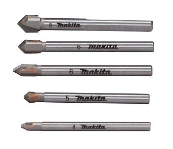 SET DE 5 BROCAS PARA VIDRIO (4x51mm, 5x51mm,6x58mmx2und,8x58mm) MAKITA 