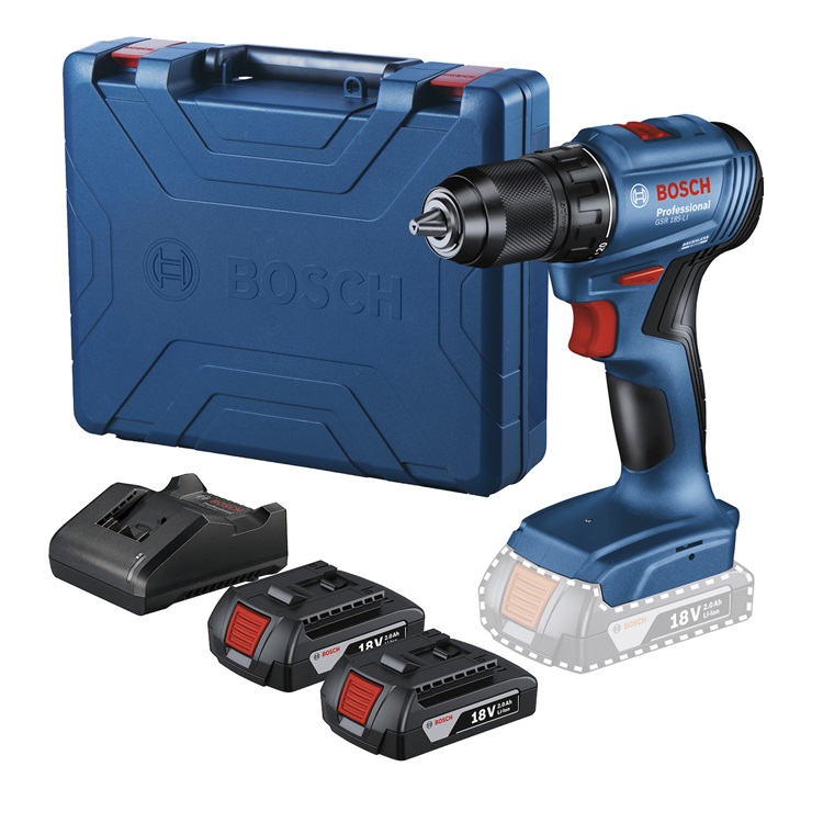 TALADRO ATORNILLADOR 18V GSR 185-LI BOSCH HERRAMIENTA COMPLETA