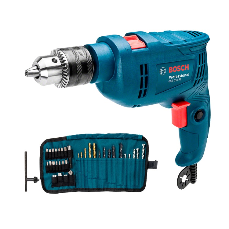 TALADRO GSB 550 RE + 34ACC BOSCH