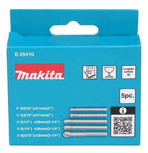 [E-25410] SET DE 5 BROCAS PARA VIDRIO (4x51mm, 5x51mm,6x58mmx2und,8x58mm) MAKITA 